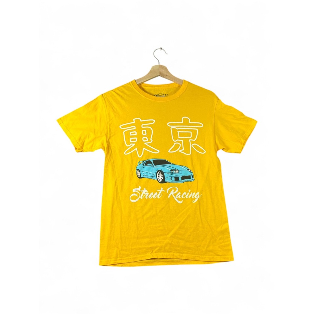 Eighty Eight Brand Tokyo Street Racing Graphic T-Shirt Yellow Small JDM Car Tee